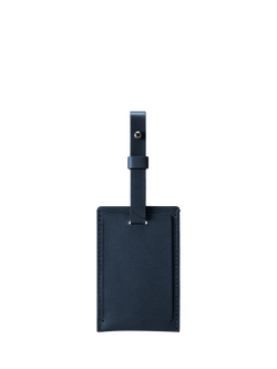 Carl Friedrik Leather Luggage Tag - view 2, Navy