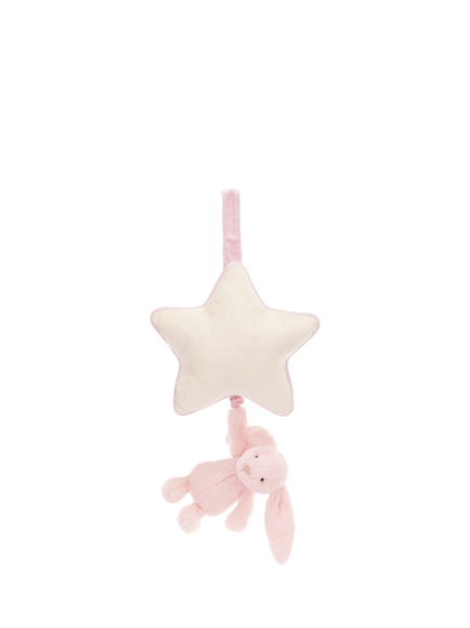 Jellycat Bashful Bunny Musical Pull Mobile, Pink - view 2, Pink