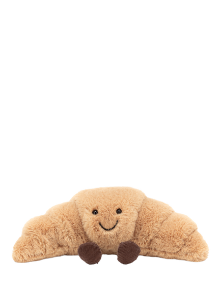 Jellycat Small Amuseables Croissant Plush Toy, Brown, Brown