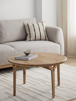 John Lewis X-Ray Round Coffee Table, Oak - view 2, Oak