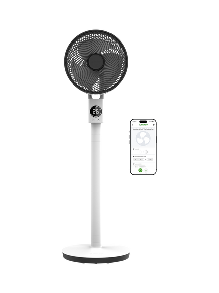 Meaco Sefte 10" Pro 3-in-1 Pedestal Fan, White Charcoal, White Charcoal