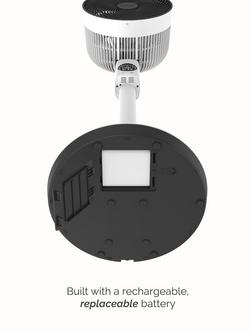 Meaco Sefte 10" Pro 3-in-1 Pedestal Fan, White Charcoal - view 2, White Charcoal