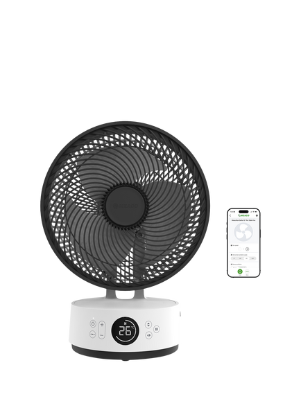 Meaco Sefte 10" Pro Table Fan, White Charcoal, White Charcoal