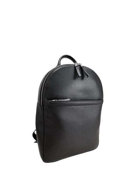 John Lewis LUGO Leather Backpack, 12L, Black, Black