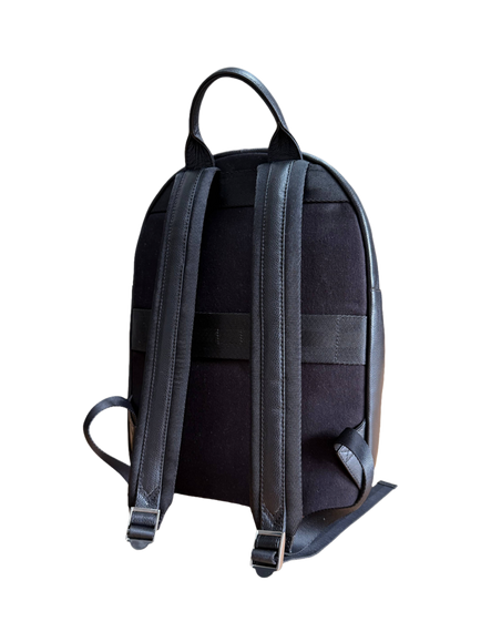 John Lewis LUGO Leather Backpack, 12L, Black - view 2, Black