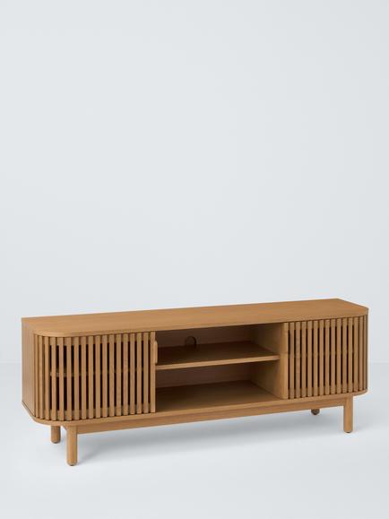 John Lewis Slatted TV Unit, Oak, Oak