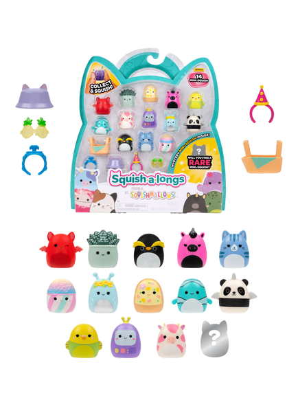 Squishmallows Squish-a-longs Mini-Squish, Style 1/Wave 5, Pack of 14, Multi