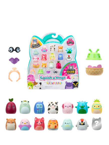 Squishmallows Squish-a-longs Mini-Squish, Style 1/Wave 6, Pack of 14, Multi