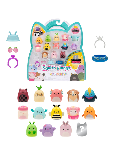 Squishmallows Squish-a-longs Mini-Squish, Style 2/Wave 5, Pack of 14, Multi