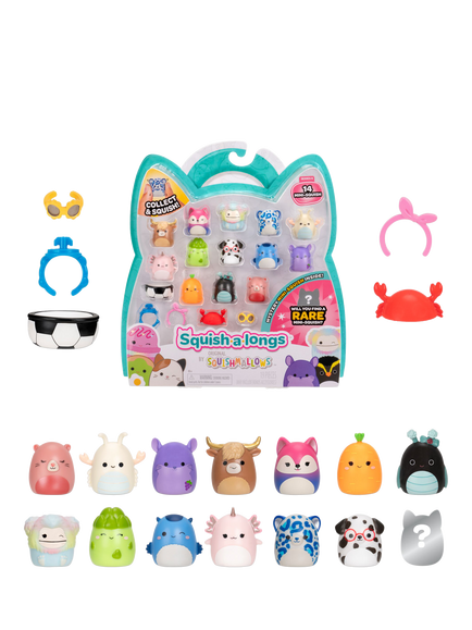Squishmallows Squish-a-longs Mini-Squish, Style 2/Wave 6, Pack of 14, Multi