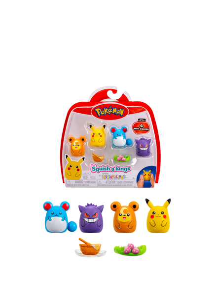 Squishmallows Pokémon Squish-a-longs Mini-Squish, Style 2/Wave 1, Pack of 4, Multi