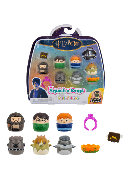 Squishmallows Harry Potter Squish-a-longs Mini-Squish, Style 1/Wave 2, Pack of 6, Multi