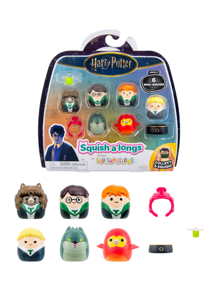 Squishmallows Harry Potter Squish-a-longs Mini-Squish, Style 2/Wave 2, Pack of 6, Multi