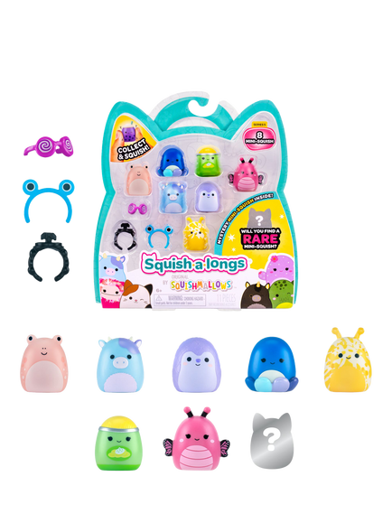 Squishmallows Squish-a-longs Mini-Squish, Style 1/Wave 5, Pack of 8, Multi