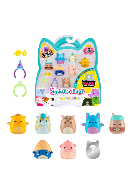 Squishmallows Squish-a-longs Mini-Squish, Style 4/Wave 5, Pack of 8, Multi