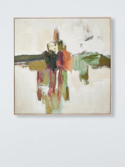 John Lewis 'Distant Reflection' Hand Painted Abstract Framed Wall Art, 80 x 80cm, Multi, Multi