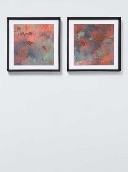 John Lewis 'Ember Bloom' Framed Prints, Set of 2, 50 x 50cm, Multi, Multi