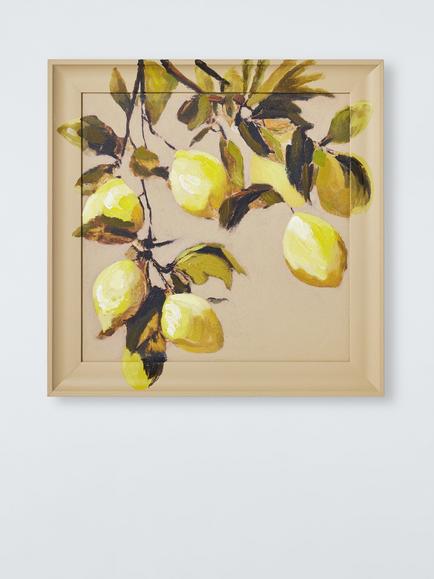 John Lewis 'Lemon Grove' Hand Painted Framed Wall Art, 40 x 40cm, Yellow/Multi, Multi