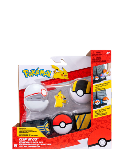 Pokémon Pikachu Clip ‘N’ Go Poké Ball Belt Set, Multi