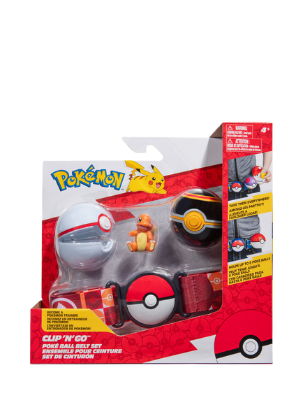 Pokémon Charmander Clip 'N' Go Poké Ball Belt Set, Multi