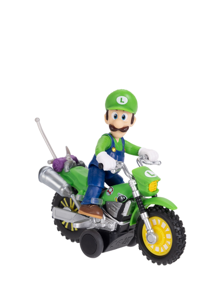 Super Mario Bros. Super Mario Galaxy Movie Luigi and Motorcycle Set, Multi