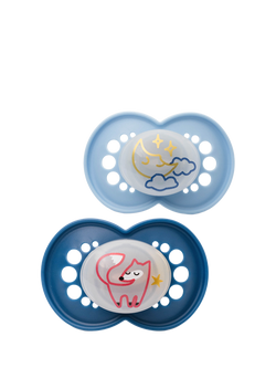 MAM Original Night Soother, 6-18m, Pack of 2, Blue, Blue