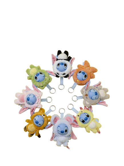 Disney Yuyus Stitch Vinyl Plush Pendant Keyring, Multi