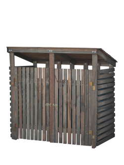 Garden Trading Aldsworth Spruce Wood Outdoor Double Wheelie Bin Store, Natural
