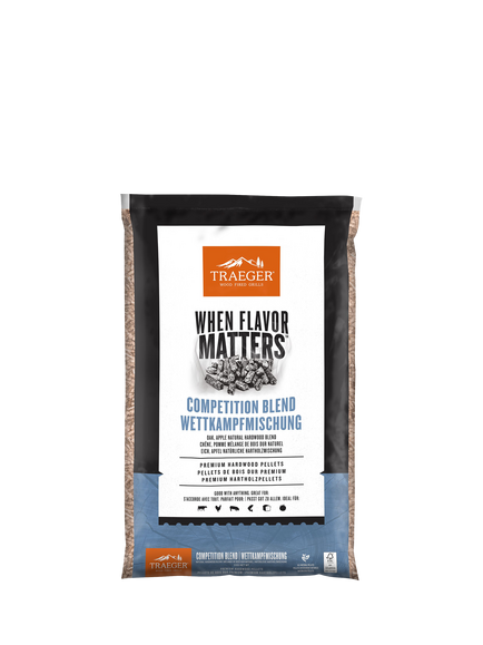 Traeger Competition Blend Hardwood BBQ Pellet Bag, 9kg, Black