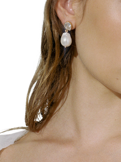 Shyla ISSA Drop Earrings, Gold Pearl - view 2, Gold Pearl