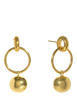 Shyla Layla Pearl Drop Hoop Earrings, Gold, Gold