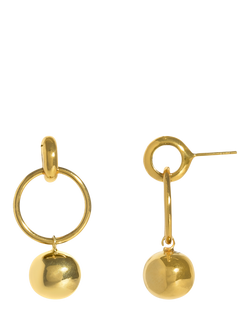 Shyla Layla Pearl Drop Hoop Earrings, Gold - view 2, Gold