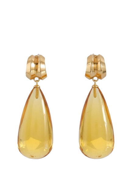 Shyla Lucille Drop Down Earrings, Citrine Gold, Citrine Gold