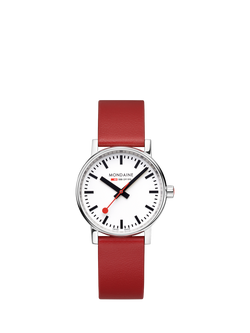Mondaine MSE.35110.LCV Unisex Evo2 Vegan Strap Watch, Red, Red