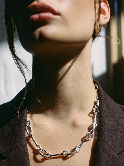 Shyla Matera Interlock Necklace, Silver - view 2, Silver