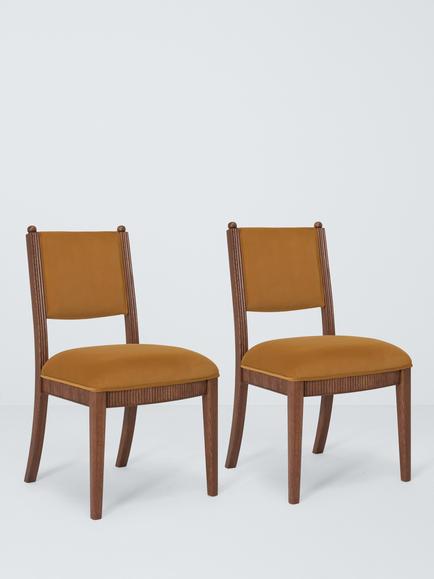 John Lewis Elder Side Chair, Set of 2, Walnut/Ochre
