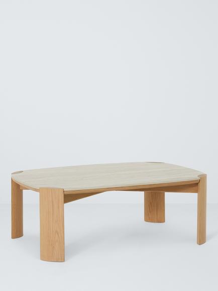 John Lewis Scoop Marble Top Coffee Table, Oak, Oak