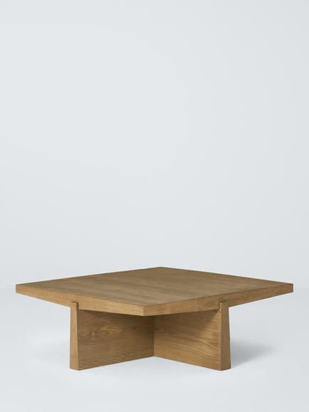 John Lewis Wedge Square Coffee Table, Dark Oak, Natural