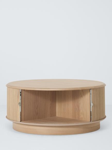 John Lewis Tambour Round Wood Coffee Table, Oak, Oak