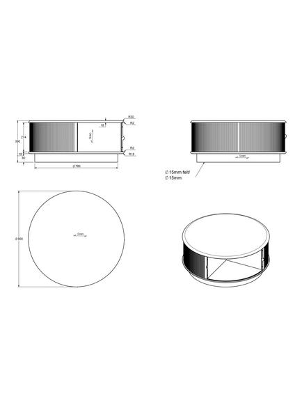 John Lewis Tambour Round Wood Coffee Table, Oak - view 2, Oak