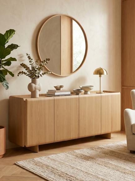 John Lewis Etta 4 Door Sideboard, Oak - view 2, Oak
