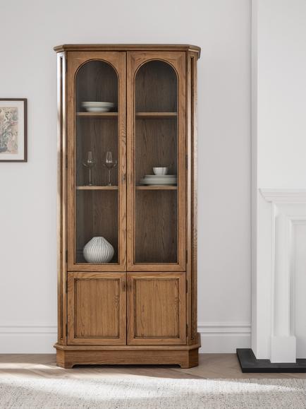 John Lewis Arch Display Cabinet, Natural Oak - view 2, Brown