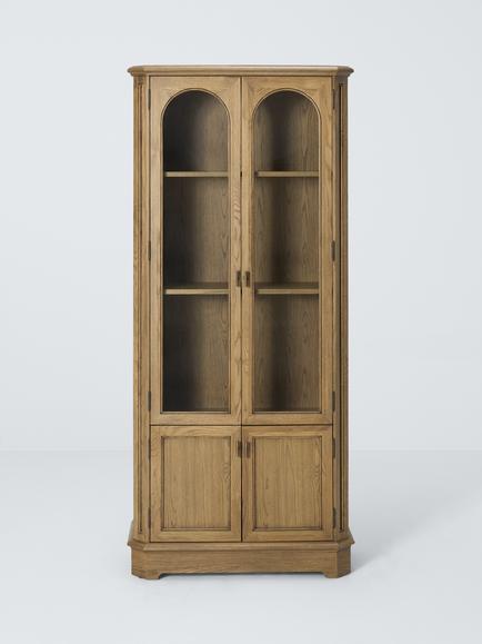 John Lewis Arch Display Cabinet, Natural Oak - view 2, Brown