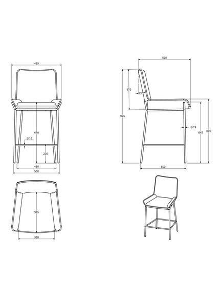 John Lewis Calgary Bar Stool, Set of 2 - view 2, Whisky
