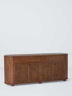 John Lewis Elder 4 Door, 2 Drawer Curved Sideboard, Walnut Finish, Dark Brown