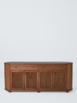 John Lewis Elder 4 Door, 2 Drawer Curved Sideboard, Walnut Finish - view 2, Dark Brown