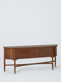 John Lewis Elder 4 Door, 2 Drawer Spindle Leg Curved Sideboard, Walnut Finish, Dark Brown