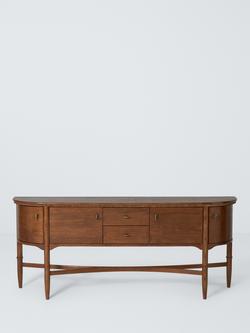 John Lewis Elder 4 Door, 2 Drawer Spindle Leg Curved Sideboard, Walnut Finish - view 2, Dark Brown
