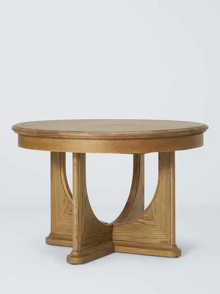 John Lewis Arch 4-6 Seater Round Extending Dining Table, Natural Oak, Brown