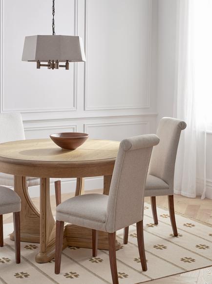 John Lewis Arch 4-6 Seater Round Extending Dining Table, Natural Oak - view 2, Brown
